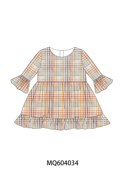 Pink plaid ruffle dress
