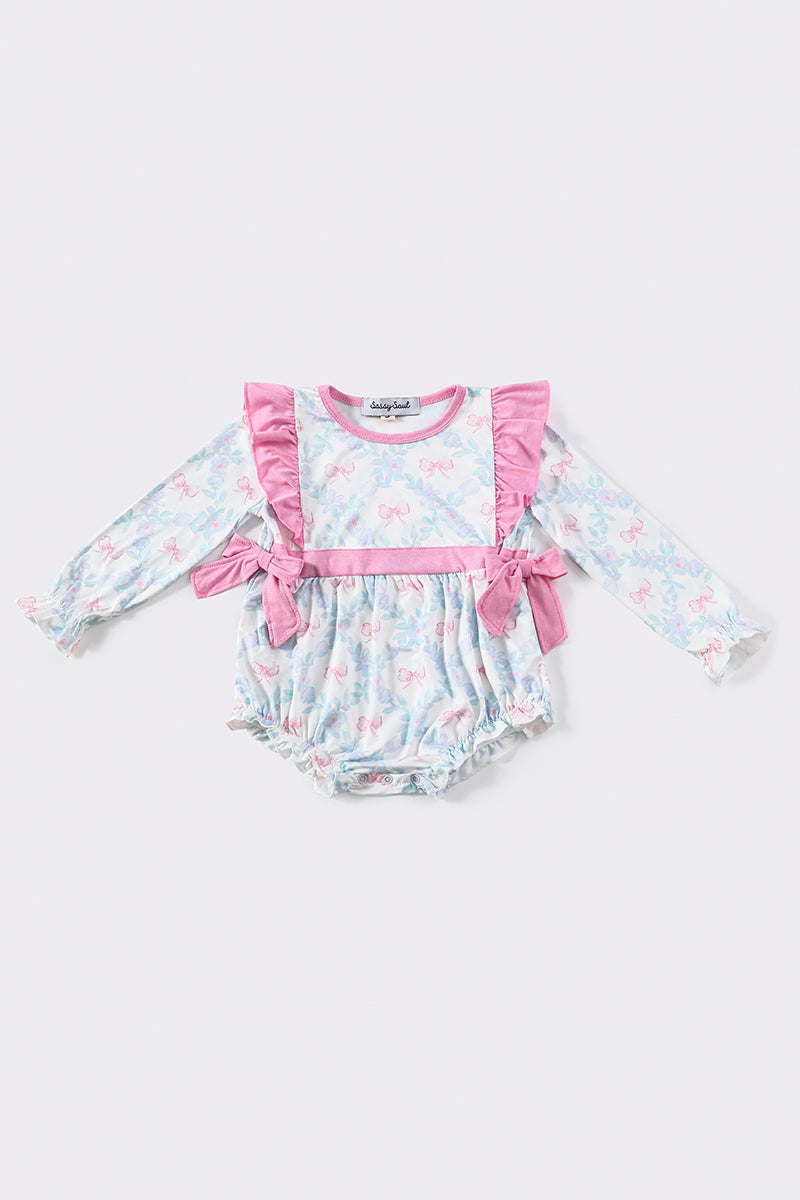 Pink bow print girl bubble