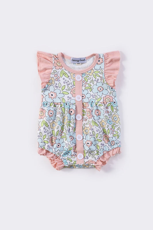 Pink floral print girl bubble